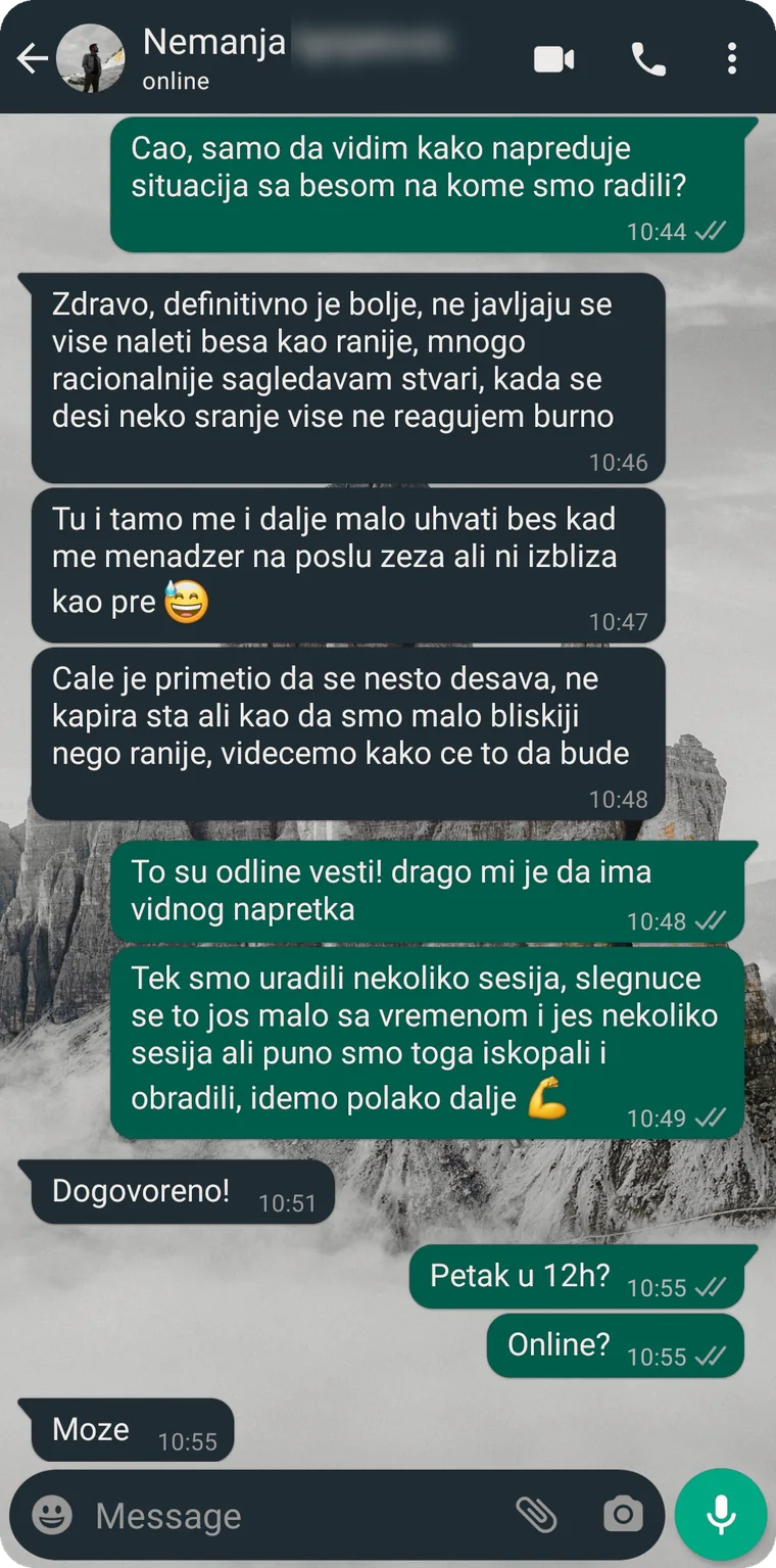 WhatsApp iskustvo polaznika o radu na besu